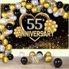 Happy 55th Anniversary Banner Backdrop Decorations, Wedding Anniversary 55th Happy