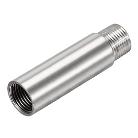 sourcing map Shower Head Extension Arm Stainless Steel 1/2PT Male to 1/2PT Female Thread 90mm Length Cast Pipe Fitting Coupler