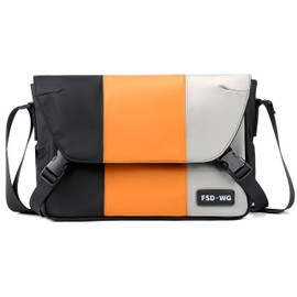 FSDWG Shoulder Bag, One Shoulder Messenger Bag, Crossbody Bag, Waterproof, 2-Way for Work or School, Travel, Outdoor Activities, orange
