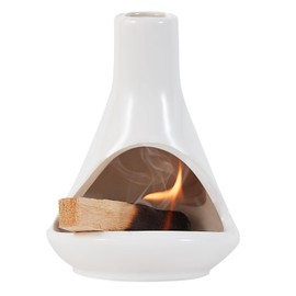 DHUJBFF Ceramic Palo Santo Holder, Cone Incense Burner Chiminea for Palo Santo Sticks, Sage Bundles and Incense Matches, Medieval Zen Decor for Home, Yoga, Meditation, Altar, Gifts