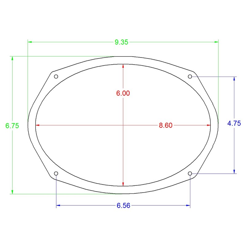 6x9" Speaker Spacers Depth Extender Extending Rings - 1/2" thick