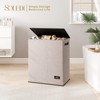 SOLEDI Large Double Laundry Hamper with Lid, Collapsible Clothes Hamper
