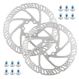 CATELL Pack of 2 Bicycle Brake Discs 160 mm 6 Hole Stainless Steel Disc Brake Bicycle with 12 Screws Brake Discs Bicycle Disc Brakes for Most Mountain Bike Bicycle Road Bike