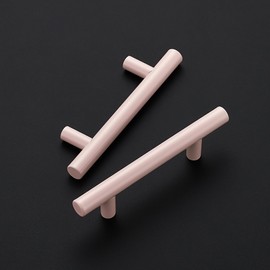 Ravinte 12 Pack | 5 Inch Cabinet Pulls Pink Stainless Steel Kitchen Drawer Pulls Cabinet Handles 5 InchLength, 3 Inch Hole Center