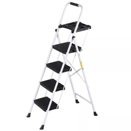 SEGAWE 5 Step Ladder with Tool Tray Folding Step Stool with Wide Non-Slip Pedal 330lbs
