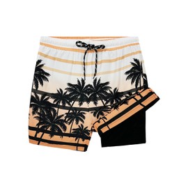 XYKJFIT Mens 5 Inch Stretch Swimming Shorts Compression Liner Quick Dry Swim Trunks Men with Zipper Pockets Swimwear Bathing Suit