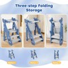 Dollate Foldable Adjustable Toddler Step Stool with Safety Rail, Anti-Slip