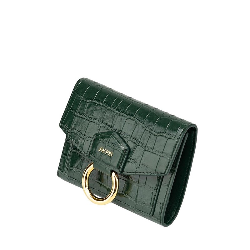 JW PEI Stella Wallet - Dark Green Croc