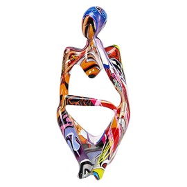 Moderne Denker Skulptur Deko,bunte Groß-Denker-Figur Ornamente, Kreative Bunte Graffiti,abstraktes Kunstharz,Statue,minimalistische Kunst,für Wohnzimmer Schlafzimmer Office Desktop Dekoration (Stil 2)