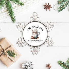 DOREENABE Pewter Tree Ornament Hot Chocolate Tasty Ornament Xmas Present Holiday Housewarming Gift Elegant Christmas Hanging Ornaments Gifts Keepsake for Family Xmas Ornament 3"