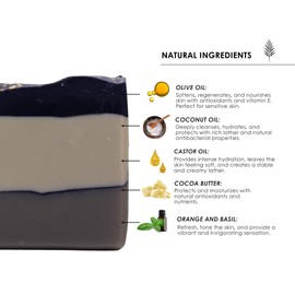 COCO SALVAJE Natural Artisan Soap for Men and Women | Organic, Vegan, Handmade Soap Bars for Bath and Body | Non-Toxic Luxury Soap for Moisturizing Dry & Sensitive Skin | 4.23oz (Orange & Basil)