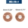 sourcing map Copper Washers Flat Sealing Rings 6 mm Inner