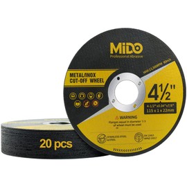 MIDO Professional Abrasive Cutting Discs 20-pack 115 mm Ultra Thin 1mm Metal Cutting Discs Stainless Steel Cutting Disc for Angle Grinder