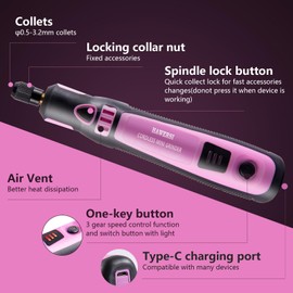 Cordless Resin Polishing Kit,Electric Resin Drill for Resin Casting Molds,Resin Tool with Mini Vice&143 Pcs Accessories,Resin Sander&Polishing Kit for Drilling,Carving,Polishing,Jewelry Making