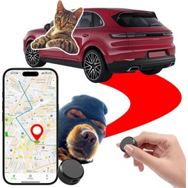 Mini GPS Tracker for Vehicles & Pets,Real-Time Tracking,Portable Magnetic GPS Car Tracker with Geofence Alerts & Smart Track Playback,No Monthly Fee APP/100+ Languages & Google Maps Compatible(Black)