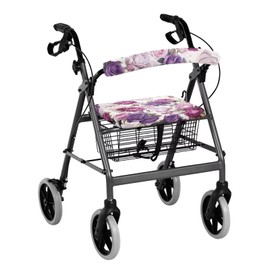 SUITOSELFY Rollator Walker Accessories for Seniors - Purple Rose Covers for Seat and Backrest - Washable & Removable