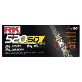 RK Racing Chain 520-SO-108 (520 Series) Steel 108 Link Traditional Street and Off-Road O-Ring Chain with Connecting Link