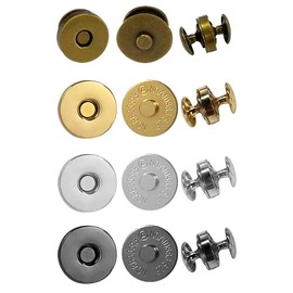 MAHAVIMOKSA 40Sets 18mm Magnetic Button Snaps Double Rivet Closures Round Clasp Stud Button for DIY Craft Sewing Bag Purse Leather Clothing Scrapbooking (Mixed 4 Colors)