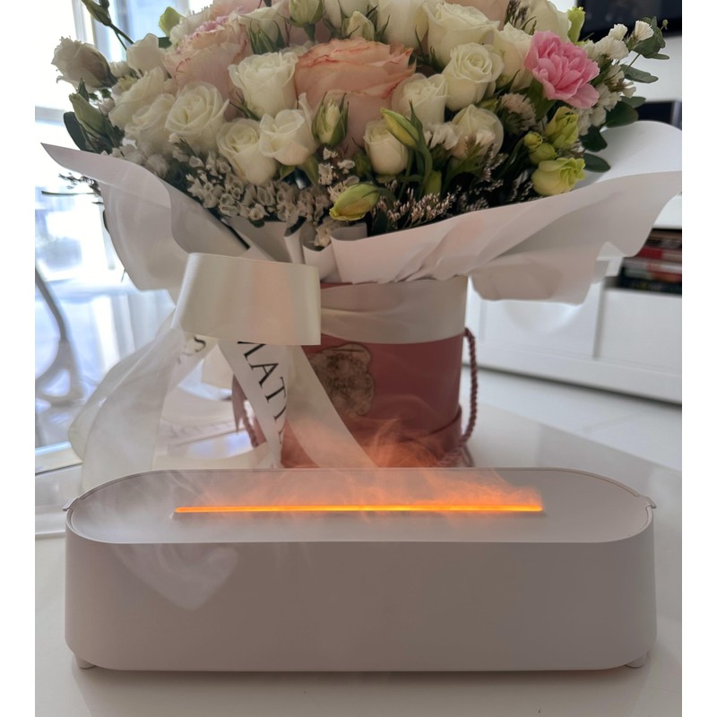 Fireplace Flame Diffuser by AlphaDesignLuxe, 200ml Cool Mist Ultrasonic Humidifier