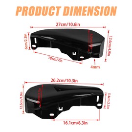 LOOBOR Mid Frame Air Deflector Heat Shields Deflector Replacement for Harley CVO Road Glide FLTRXSE Street Glide FLHXSE 2023 2024 2025(Vivid Black)