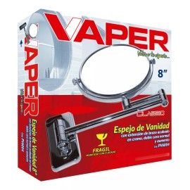 Vaper Espejo Vanidad Doble Cara Metálico 8 Pul. Cromo O Satin