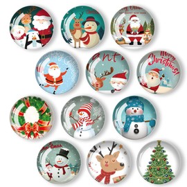 Lukinuo Christmas Fridge Magnet 12 Pieces Christmas Fridge Magnetic Stickers Holiday Seasonal Festival Fridge Magnets for Loose Whiteboard Office Car Cabinet Dishwasher Bulletin