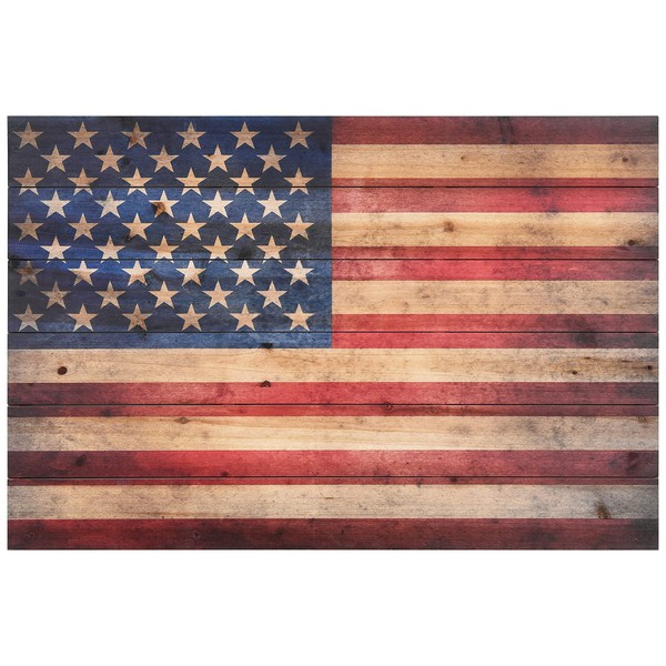 Empire Art Direct American Flag Digital Print on Solid Wood Wall Art, 24.00" x 36.00"