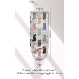 Moanlor Art Cat Grocery Bag Storage Holder,Grocery Shopping Bags Carrier,Plastic Bag Dispenser Organizer for Kitchen,Cute Cat Home Kitchen Decor Gifts for Women Mom Family Friends 23"x9"