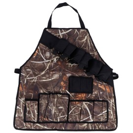 Multi Pockets Apron 600D Oxford Fabric Camouflage Picnic Barbecue Aprons Waterproof(Reed Color )