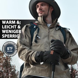 Kineed Winter Gloves Men's Warm Ski Gloves Touchscreen Waterproof Snow Thermal Gloves for Cycling Motorcycle Snowboard