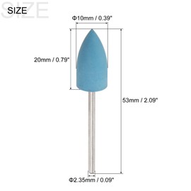 uxcell 5 Pcs Silicone Rubber Grinding Buffing Wheels 2000 Grits 10mm Dia Tapered Polishing Head for Electric Rotary Tool