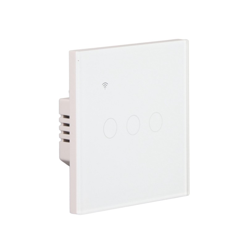 White 3 Gang WiFi Smart Switch APP Remote Control Touch