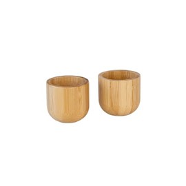 Pebbly NBA206 Set of 2 Bamboo Egg Cups, Natural