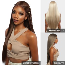 Mane Concept Human Hair Blend Skinbond Lace Front Wig Brown Sugar Glueless BSSB201 9X6 Pre Cut 01 (DARKOLIVE)