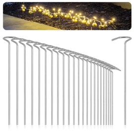 com-four® 25 x Stainless Steel Ground Spikes for Fairy Lights, 19 cm, Outdoor Ground Anchor for Christmas Lighting, Garden Lighting, Path Lighting, Ground Plug for Decoration and Lighting