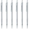 Unibene 6 Pack Sliver Click Ballpoint Pens - Black ink