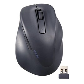 Elecom M-XGS30DBSKBK EX-G Wireless Mouse, 2.4 GHz, Silent, Small, 5 Buttons, AskDoctors Rating Service, Antibacterial, Black