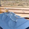krlanhx Men's Lightweight Rimless Reading Glasses Blue Light Blocking Bevelled