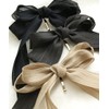 VINGTAINE H7468-BK- Striped Pattern, Long Ribbon, Pony Hook, Hair Cuff,