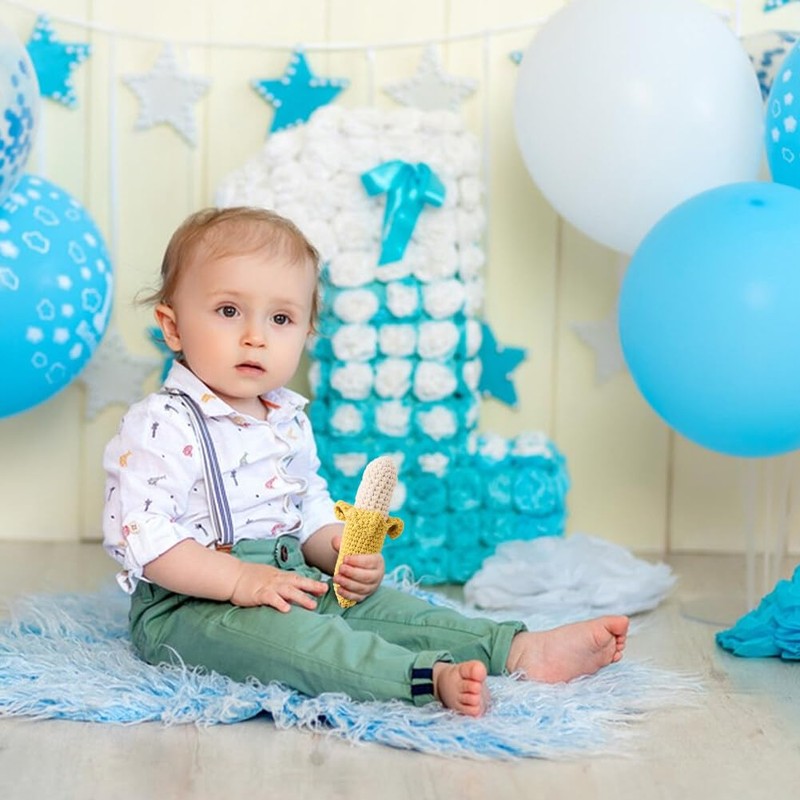 Gum Massage Interactive Crochet Fruit Teether Soothing Hand Rattle Sensory