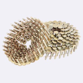 waltyotur 7200 Count Electro Galvanized Coil Roofing Nails 15-Degree Wire Weld Coiled Roofing Nails 1-1/4 Inch, 0.12 Inch Ring Shank, Large Cap Coil Roofing Nails, Cap Warp 8.8-9mm