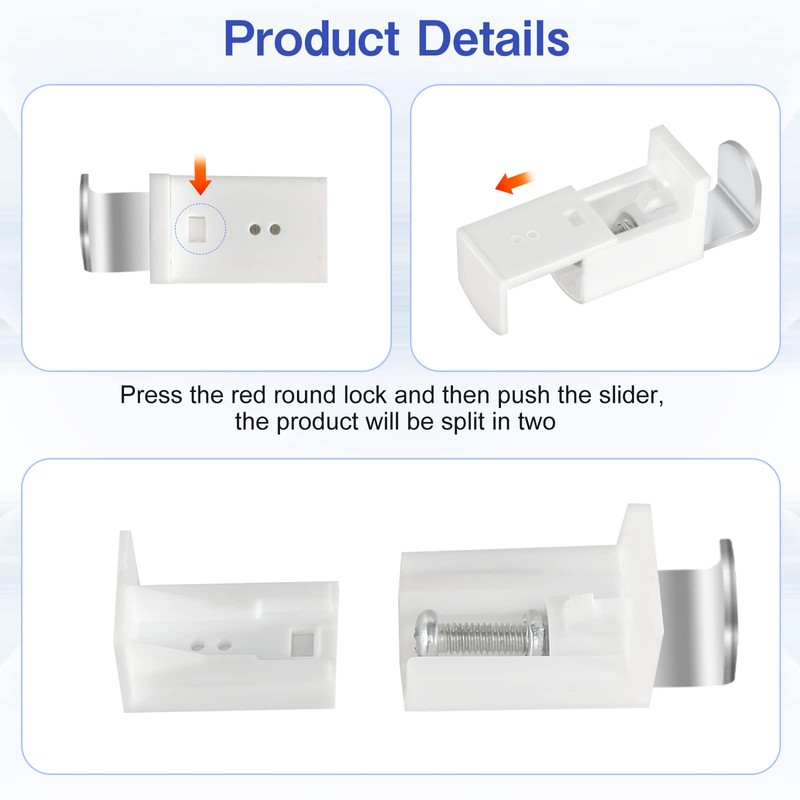 Pack of 4 Clamp Support Mounting Brackets Roller Blind Pleated