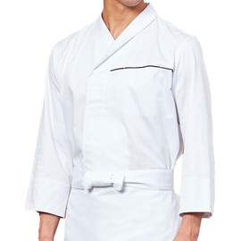 Albe DN8021 Japanese Style Cooking White Coat, High Ventilation, High Quality [Quick Drying/Anti-Static] Flattening Wings SS - 3L Japanese Food, Kitchen, Sushi, Buckwheat, Food and Drink Uniform, C-1