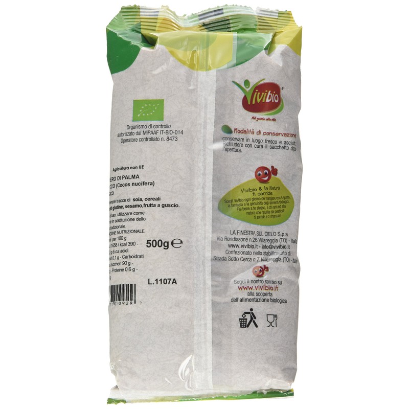 Vivibio Zucchero di Cocco Bio, 500g