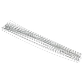 PATIKIL 22 Gauge 14" Floral Stem Wire, 50 Pcs Paper Wrapped Iron Artificial Flower Stem Accessories for DIY Bouquet Stem and Craft Decoration, Silver Tone