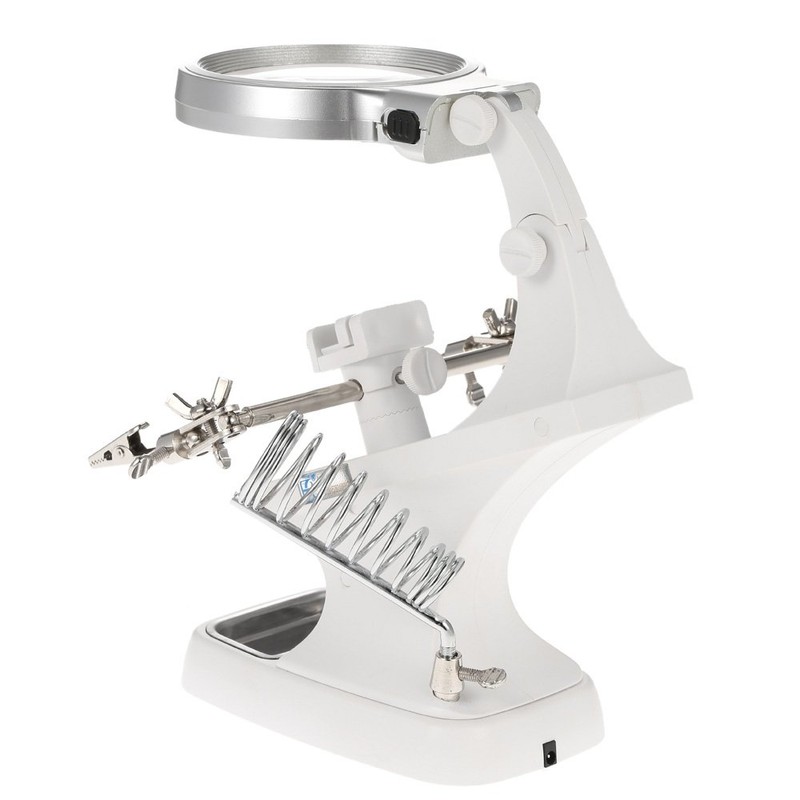 Zmart Multi-function Soldered Holder LED Magnifier 3 X 4.5 X Magnifying Glass