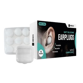 MENDO®️ 12 Tapones de Oídos de Silicona + Carrycase | Tapones para Oídos, Earplugs, Tapones de Oídos para Dormir, Tapones para Nadar, Tapones Auditivos de Seguridad