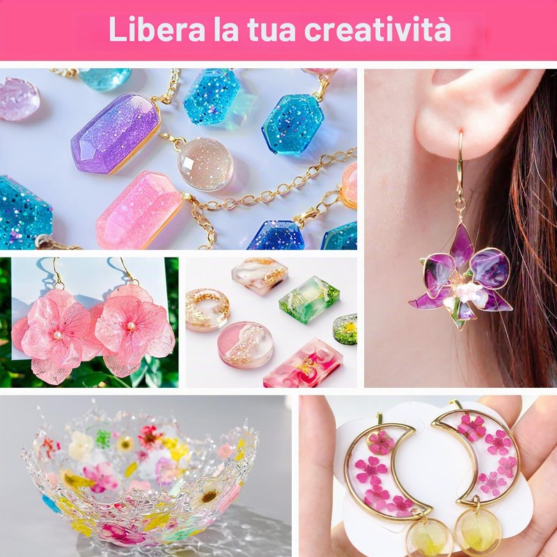 YIEHO 300g Kit di Resina UV con Luce e Stampi,