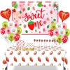 通用 Strawberry First Birthday Party Decoration Tableware Supplies Set Includes