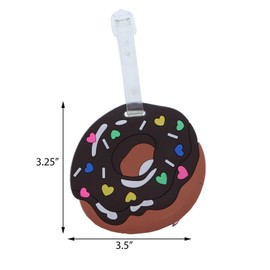 SandT Collection Fun Food Luggage Tag - Brown Donut